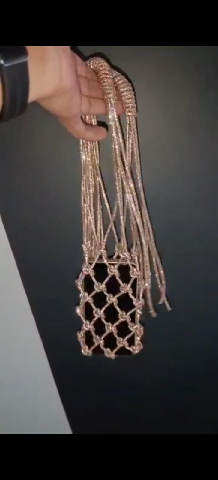 Crystal Weave Metallic Phone Sling