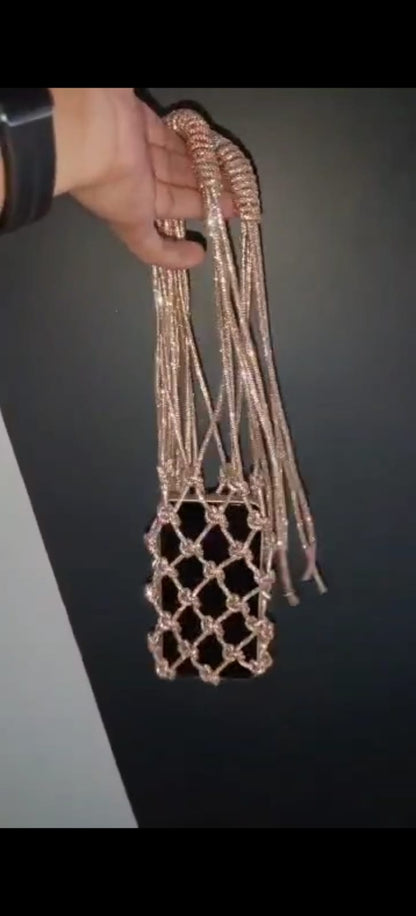 Crystal Weave Metallic Phone Sling
