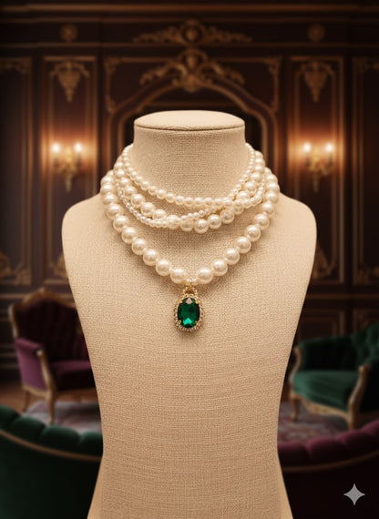 Emerald Majesty Pearl Necklace