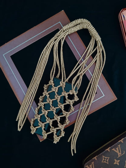 Crystal Weave Metallic Phone Sling