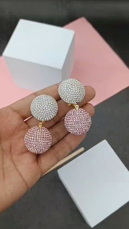 Dual Zircon Ball Earring