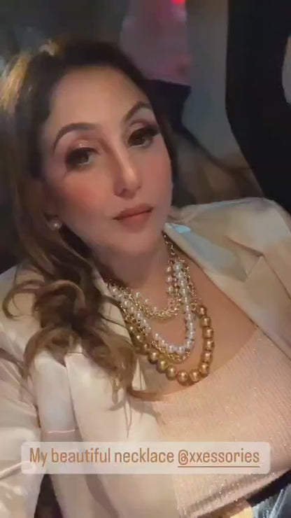 Golden Cascade Pearl Necklace