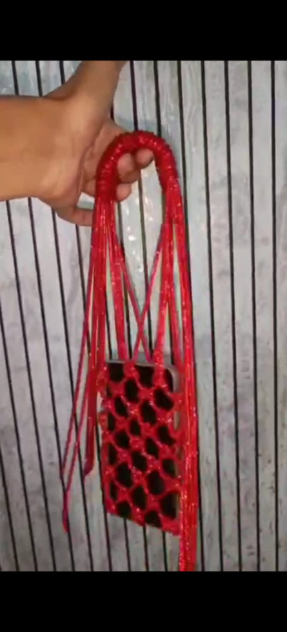 Crystal Weave Metallic Phone Sling