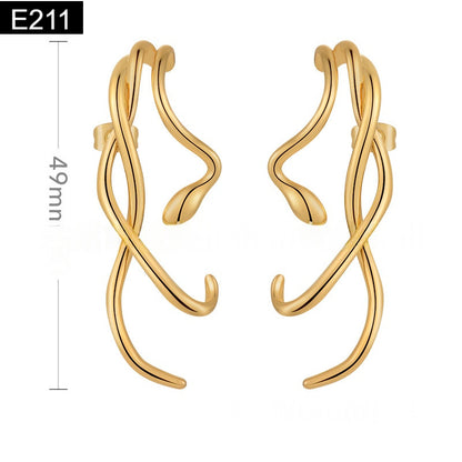 Metal Curve Earring - E211