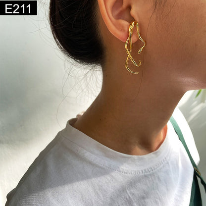 Metal Curve Earring - E211