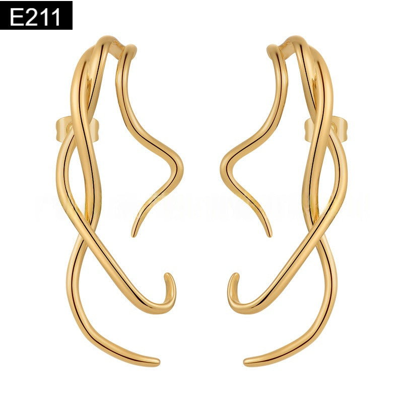 Metal Curve Earring - E211