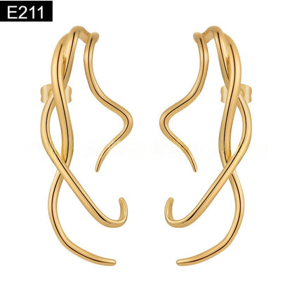 Metal Curve Earring - E211