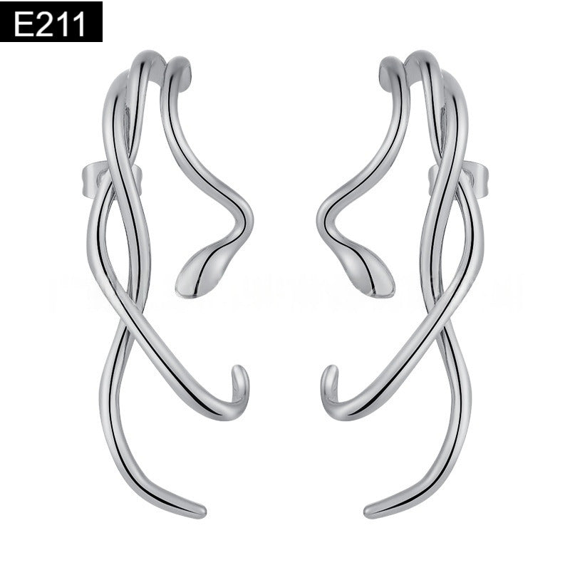 Metal Curve Earring - E211