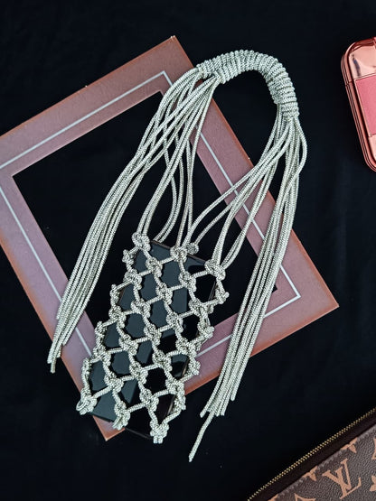 Crystal Weave Metallic Phone Sling