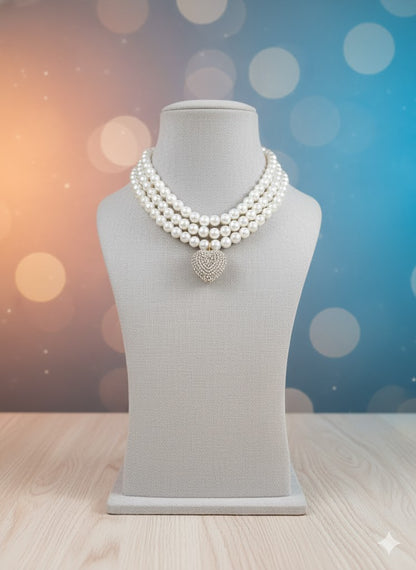 Royal Heart Pearl Choker