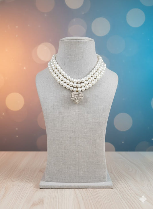 Royal Heart Pearl Choker